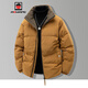 AEMAPE/美國蘋(píng)果 羽絨服男裝2026冬季新款高端潮流百搭保暖翻領(lǐng)外套男裝 黃色 XL