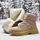 森馬雪地靴男款冬季新款加絨高幫棉靴男士戶(hù)外登山靴防寒鞋東北棉鞋男 卡其色 41