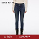 MISS SIXTY2025冬季新款復合絨牛仔褲女雙扣腰顯瘦修身小腳鉛筆褲 深藍 26