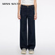 MISS SIXTY2026春季新款牛仔褲女中腰休閑直筒褲長(cháng)褲 深藍短版 23