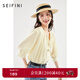 詩(shī)凡黎（‘S EIFINI）詩(shī)凡黎襯衫法式氣質(zhì)襯衣女2024春夏新款圓領(lǐng)紐扣褶皺通勤燈籠袖 米白 S 155/80A