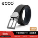 愛(ài)步（ECCO）商務(wù)休閑皮帶 金屬針扣腰帶男9105892 黑色/午夜藍120cm禮盒裝