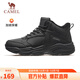 駱駝（CAMEL）加絨男鞋高幫休閑父親秋冬保暖棉鞋 K14C36L3635 黑色 45