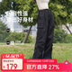 駱駝（CAMEL）[迪麗熱巴同款]駱駝傘兵褲女戶(hù)外工裝休閑褲闊腿高腰彈力抽繩束腳