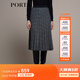 PORTS 寶姿秋冬新品女裝中長(cháng)百褶裙半裙LM9S056NFQ067 黑色格子 XS (2)