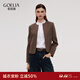 歌莉婭羊毛短款外套女2025新款早秋穿搭高級感外搭開(kāi)衫1E9L6E1D0 86Y咖啡色 S
