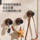 初聽(tīng)胡桃木紋吸盤(pán)旋鈕掛鉤家用廚房浴室中古風(fēng)免打孔掛衣鉤收納架掛架 胡桃木紋【旋鈕升級】3個(gè)裝