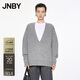 JNBY/江南布衣秋冬羊絨衫V領(lǐng)針織衫綿羊毛混紡長(cháng)袖套頭5O0313040