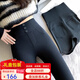 杰麗·莫克加絨加厚鯊魚(yú)褲小黑褲女外穿彈力口袋高腰褲提臀瘦腿打底褲 黑色[嬰兒絨] M (建議85-110斤）