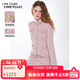 LIME FLARE萊茵福萊爾小香風(fēng)編織收腰修身連衣裙裙子夏季 桃粉色【尺碼偏小建議拍大一碼】 XL