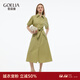 歌莉婭襯衫領(lǐng)連衣裙女夏2025歐若風(fēng)穿搭抹茶綠連袖裙子1E4C4K760 09G抹茶綠 M