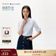 Tommy Hilfiger25春夏新款女裝府綢通勤商務(wù)休閑通勤翻領(lǐng)長(cháng)袖襯衣襯衫外套 藍白條紋0A9 M 36