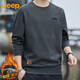 JEEP衛衣男秋冬季潮流寬松圓領(lǐng)長(cháng)袖T恤男士打底衣服男裝 灰綠 XL