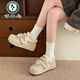 啄木鳥(niǎo)白色加絨保暖厚底棉鞋女2026新款冬季外穿雪地靴百搭復古勃肯鞋子 米白色【加絨加厚】 37 (235mm)