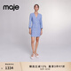 Maje春夏女裝法式時(shí)尚簡(jiǎn)約長(cháng)袖V領(lǐng)單排扣短款收腰修身花呢連衣裙 藍色 S (36)
