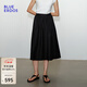 BLUE ERDOS桑蠶絲半裙女25春夏新款簡(jiǎn)約絲棉混紡輕薄舒適顯瘦A字裙傘裙 黑 XL (175)