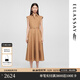 歌力思（ELLASSAY）2025夏季新款桑蠶絲棉混紡日常通勤襯衫連衣裙女EWE361Y19700 駝棕色 M