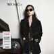 MO&Co.直角墊肩雪尼爾復古華麗絨感短款箱型短外套設計感小眾摩安珂 黑色 S 160