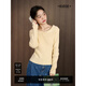 闊色黃色長(cháng)袖針織衫內搭2025秋冬季新款女裝藍色上衣毛衣打底衫 黃色 M