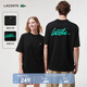 LACOSTE法國鱷魚(yú)男女同款情侶寬松休閑圓領(lǐng)短袖T恤|TH2748 DNQ/黑色 S /170