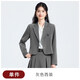 YINGBANI黑色正裝西裝套裝女小個(gè)子大學(xué)生教資面試穿搭通勤職業(yè)西服套裙 單件灰色西裝 M  (推薦96-105斤)
