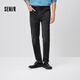 森馬（Semir）森柔|牛仔褲男春季修身小腳長(cháng)褲復古多色水洗褲潮流 牛仔水洗黑98201 32