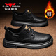 公牛世家【新年禮物】男鞋冬季新款休閑皮鞋英倫做舊馬丁靴低幫工裝鞋子男