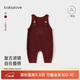 babylove嬰兒背帶褲秋冬款毛線(xiàn)褲子男女寶寶純色百搭針織褲保暖連體褲