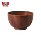 MUJI木制 湯碗 餐具 飯碗 家用 面碗 原色 12.6cm /大