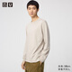 優(yōu)衣庫男裝女裝大師T AIRism棉混紡圓領(lǐng)T恤長(cháng)袖479781 30 淺米色 S