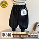 G.duck小黃鴨女童加絨褲子秋冬季2025新款女寶一體絨燈籠褲兒童加厚長(cháng)褲 黑色 加絨加厚 90 (建議80-90cm 1-2周歲）