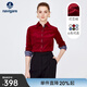 Navigare意大利小帆船燈芯絨襯衫女秋冬純棉長(cháng)袖襯衣時(shí)尚通勤開(kāi)衫 勃艮第紅 M