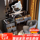 藝吉森智能梳妝臺臥室現代簡(jiǎn)約斗柜一體2025新款輕奢化妝桌化妝臺小戶(hù)型 灰色80+智能柜+熊鏡+花瓣椅 實(shí)木抽屜+智能柜