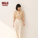 MUJI女式 法蘭絨 襯衫式夾克女外套25年冬季女裝 BC2POA5A 暗黃色格紋 M （160/84A）