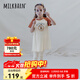 Milkbarn兒童短袖連衣裙女童夏季洋氣公主裙嬰兒寶寶裙子 楓糖奶茶 100 cm