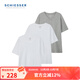 舒雅（Schiesser）男士基礎打底舒美棉V領(lǐng)短袖打底衣【3件裝】E5/22872M 白色+白色+花灰 M