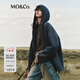 MO&Co.雙面呢外套2025冬新品可拆卸針織連帽門(mén)襟平駁領(lǐng)寬松MBE4COTT20 深花灰色 S /160
