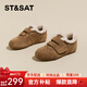 星期六德訓鞋女平底加絨復古加絨魔術(shù)貼潮流2025冬季新款百搭保暖休閑鞋 駝色（內增高5CM） 37 (235mm) 標準碼