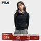 FILA 斐樂(lè )官方女裝針織長(cháng)袖衫2025秋裝新款時(shí)尚休閑簡(jiǎn)約修身短款長(cháng)T 正黑色-BK L 170/88A/L