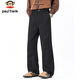 大嘴猴（paul frank）休閑褲男士春季純棉直筒長(cháng)褲子男寬松闊腿工裝褲男褲 黑色 XL