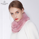 達芬奇密碼圍巾女士冬季純色仿獺兔毛領(lǐng)圍脖加厚保暖百搭送女友生日禮物 毛球 橡皮粉