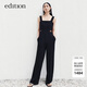 edition醋酸連體褲女夏季新款鏤空露腰設計感黑色背帶 黑色 XS 155