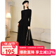 晚白爆款網(wǎng)紗小黑裙2025秋季新款洋氣百搭內搭長(cháng)裙設計感顯瘦連衣裙 黑色 L