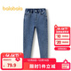 巴拉巴拉童裝女童褲子冬裝大童加絨牛仔長(cháng)褲兒童保暖彈力舒適百搭