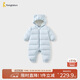 童泰（TONGTAI）嬰兒羽絨連體衣冬季寶寶哈衣羽絨服男童女童連帽抱衣藍色80cm