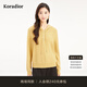 珂萊蒂爾【羊毛羊絨】Koradior商場(chǎng)同款2025冬氣質(zhì)連帽針織衫毛衣 淡黃綠色 2XL