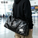 輕騎者旅行包男士手提大容量運動(dòng)健身包短途出差行李包商務(wù)斜挎包旅行袋 黑色大號-干濕分離/獨立鞋倉