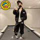 G.duck小黃鴨男童春秋裝套裝中大兒童春秋款運動(dòng)服4-15歲小男孩洋氣時(shí)髦 黑色 170 cm(170cm)