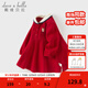 戴維貝拉（DAVE＆BELLA）純棉兒童連衣裙學(xué)院風(fēng)女童公主裙2025秋季新款女寶寶童裙小童裙子 紅色【現貨】 120 cm（建議身高110-120cm）