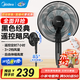 美的（Midea）電風(fēng)扇 家用風(fēng)扇 落地扇 7葉遠距強風(fēng)電扇 立式輕音節能可定時(shí)降溫 黑色機械款 【升級遙控長(cháng)預約】5檔風(fēng)量